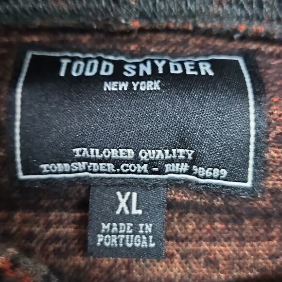Todd Snyder Double Knit Plaid Hoodie Umber Sweatshirt Size XL - Picture 4 of 8